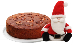 Plum Cake with Cute Santa